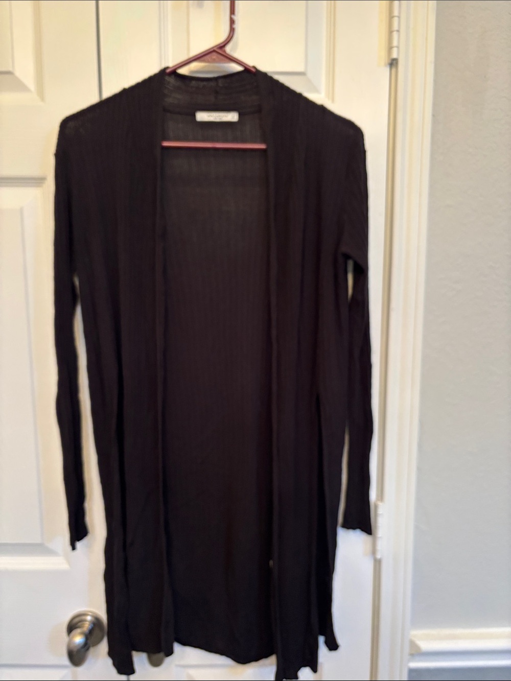 MM Lafleur Black Ribbed Longline Open Cardigan